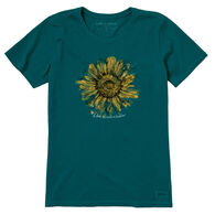 Life is Good Women's Scribbled Sunflower Crusher Short-Sleeve Shirt