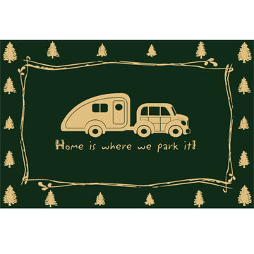 Wilcor Reversible Home Is Where We Park It 9 x 12 Ground Mat