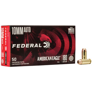 Federal American Eagle 10mm Auto 180 Grain FMJ Handgun Ammo (50)