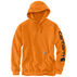 Carhartt Mens Loose Fit Midweight Hooded Logo-Sleeve Sweatshirt