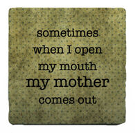 Paisley & Parsley Designs Open My Mouth Marble Tile Coaster