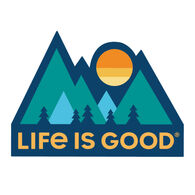 Life is Good Minimal Mountains Die Cut Sticker