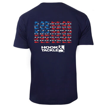 Hook & Tackle Mens American Fish Flag Short-Sleeve Shirt