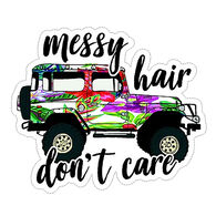Sticker Cabana Messy Hair Don't Care Jeep Sticker