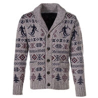 Schott NYC Men's Wool Blend Icelandic Cardigan Sweater
