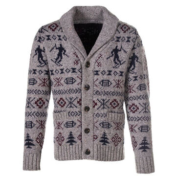 Schott NYC Mens Wool Blend Icelandic Cardigan Sweater