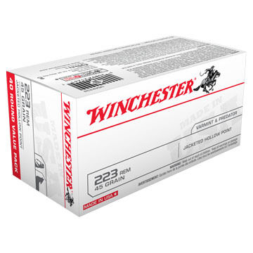 Winchester 223 Remington 45 Grain Jacketed HP Rifle Ammo (40)