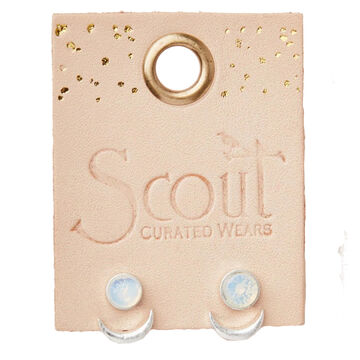 Scout Curated Wears Womens Stone Moon Phase Ear Jacket - Opalite/Silver