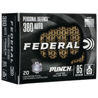 Federal Premium Personal Defense Punch 380 Auto 85 Grain JHP Handgun Ammo (20)