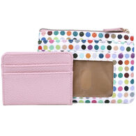Buxton Women's Colorful Polka Dot Vegan Leather Large ID Coin Case