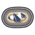 Capitol Earth Blue Boat Oval Patch Braided Rug