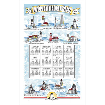 Kay Dee Designs 2025 Lighthouses Calendar Towel