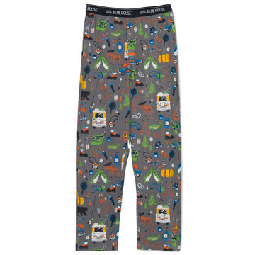 Hatley Little Blue House Mens Retro Camping Jersey Pajama Pant