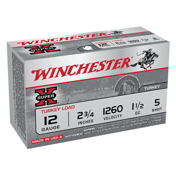 Winchester Super-X Turkey Load 12 GA 2-3/4 1-1/2 oz. #5 Shotshell Ammo (10)