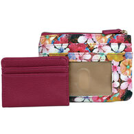 Buxton Women's Floral Wilderness Vegan Leather with RFID Pik-Me-Up ID Large Coin / Card Case