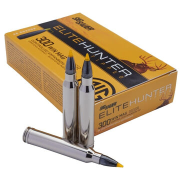 SIG Sauer Elite Hunter Tipped 300 Winchester Magnum 180 Grain Yellow Tip / Boat Tail Rifle Ammo (20)