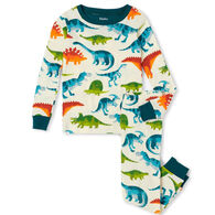 Hatley Boy's Dinosaur Park Organic Cotton Long-Sleeve Pajama Set, 2-Piece