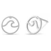 Boma Women's Round Wave Water Stud Earring