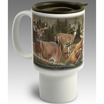 American Expedition Whitetail Deer Stoneware Travel Mug