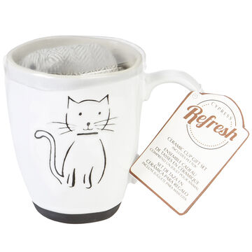 Evergreen Pet Cat Ceramic Mug Gift Set