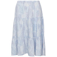 North River Women's Print Tencel Midi Tiered Skirt