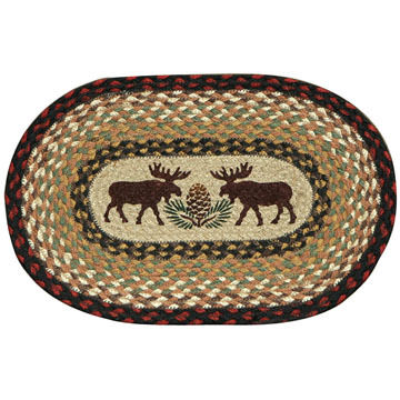 Capitol Earth Braided Oval Moose Pinecone Swatch Rug