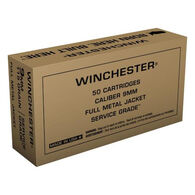 Winchester Service Grade 9mm 115 Grain FMJ Handgun Ammo (50)