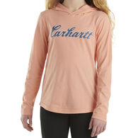 Carhartt Girl's Cursive Logo Long-Sleeve Hooded Shirt