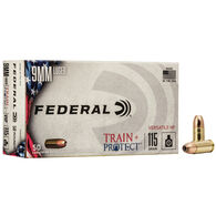 Federal Train + Protect 9mm Luger 115 Grain VHP Handgun Ammo (50)