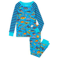 Hatley Boy's Deep Sea Fish Organic Cotton Raglan Pajama Set, 2-Piece