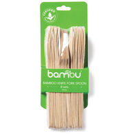 Bambu Veneerware Compostable Bamboo Knife, Fork & Spoon 24-Piece Set