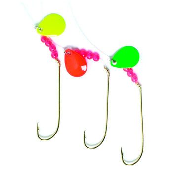 Eagle Claw Two-Way Spinner Fluorescent Blade Snelled Rig - 4 Pk.