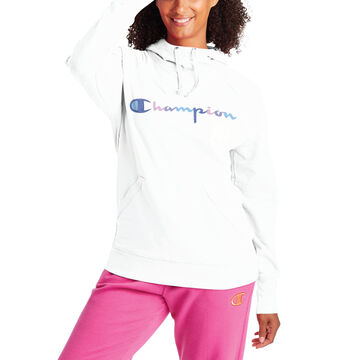 Champion Womens Powerblend Watercolor Script Relaxed Hoodie
