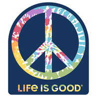 Life is Good Tie Dye Peace Sign Small Die Cut Decal