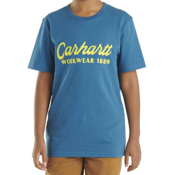 Carhartt Boys Cursive Logo Short-Sleeve Shirt