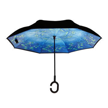 Calla Products Womens Monet Water Lilies Topsy Turvy Umbrella