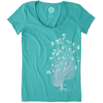 Life is Good Womens Garden Pose Smooth Short-Sleeve T-Shirt