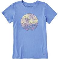 Life is Good Women's Ocean Watercolor Crusher Short-Sleeve T-Shirt
