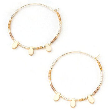 Scout Curated Wears Womens Chromacolor Miyuki Large Hoop Earring - Neutral Multi/Gold