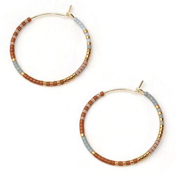 Scout Curated Wears Womens Chromacolor Miyuki Small Hoop Earring - Desert Multi/Gold