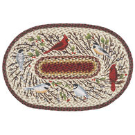 Capitol Earth Welcome Winter Birds Oval Patch Braided Rug