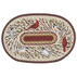 Capitol Earth Welcome Winter Birds Oval Patch Braided Rug