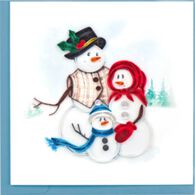 Quilling Card Snowman Family Holiday Greeting Card