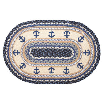 Capitol Earth Anchor Oval Patch Braided Rug