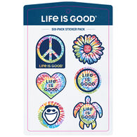 Life is Good Tie Dye Six-Pack Sticker Pack