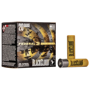 Federal Premium Black Cloud FS Steel 20 GA 3 1 oz. #2 Shotshell Ammo (25)