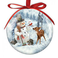 Cape Shore Spliced Ball Snowman And Friends Ornament