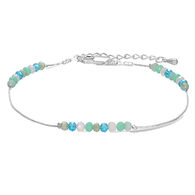 My Fun Colors Women's Seaside Crystal & Silver Chain Anklet