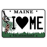 Sticker Cabana I Love Maine License Plate Mini Sticker