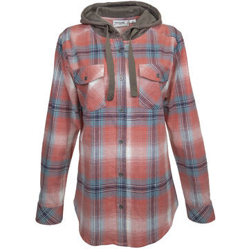Canyon Guide Womens Addalee Hooded Flannel Long-Sleeve Shirt